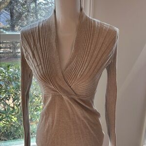 INC International Concepts Women's V-Neck Sweater - Beige